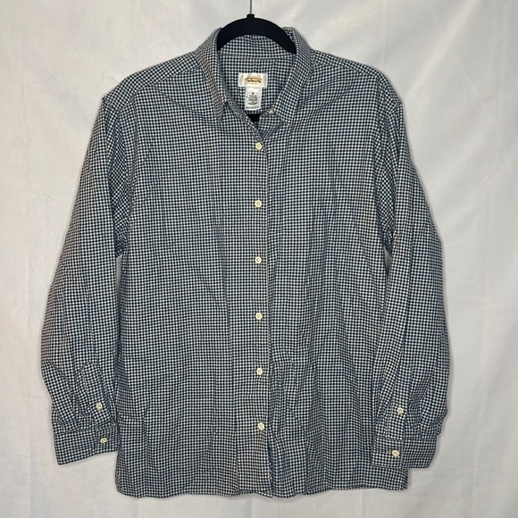 TALBOT VINTAGE BLUE GINGHAM BUTTON DOWN (M) - Picture 1 of 7